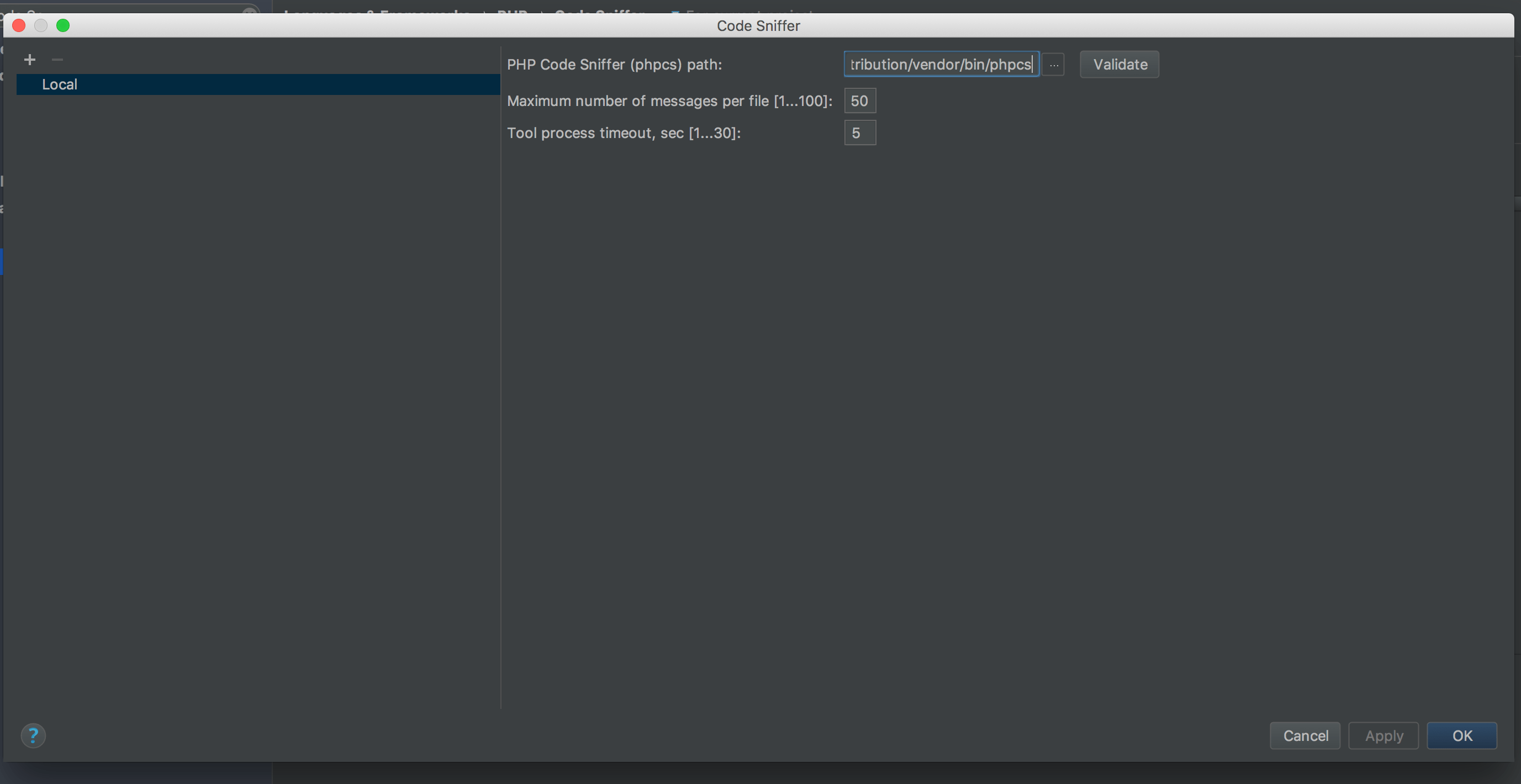 PHPCS PhpStorm